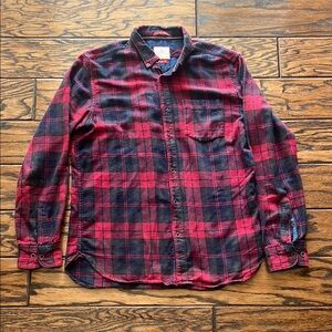 Denim & Flower Plaid Red and Blue Men's Shirt